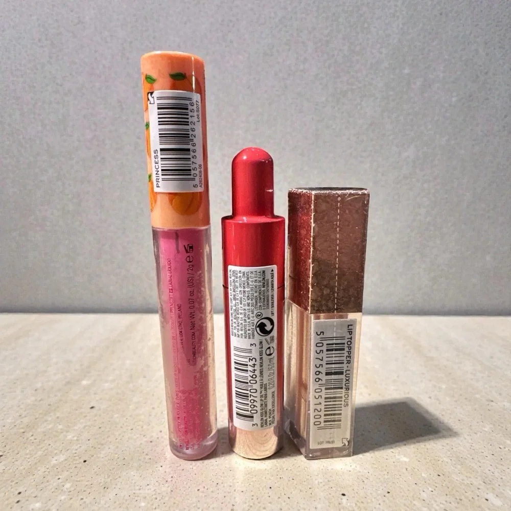 Lip Gloss & Lip Oil Bundle|Makeup Revolution Lip Topper+Revlon Kiss Glow Lip Oil